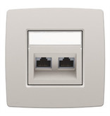 Niko Sokkel tweevoudig RJ45 UTP Cat6 (schuin)170-65362