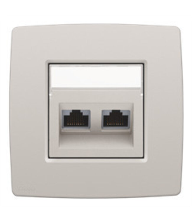 Niko Sokkel tweevoudig RJ45 UTP Cat6 (schuin)170-65362