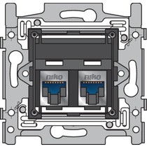 Sokkel tweevoudig RJ45 STP Cat6 (schuin)170-65367