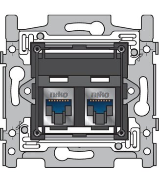 Niko Sokkel tweevoudig RJ45 STP Cat6 (schuin)170-65367