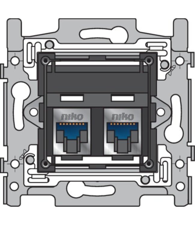 Niko Sokkel tweevoudig RJ45 STP Cat6 (schuin)170-65367