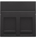 Niko afwerkingsset voor tweevoudige datacontactdoos kleur Piano Black / 200-65200