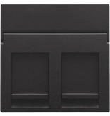 Niko afwerkingsset voor tweevoudige datacontactdoos kleur Piano Black / 200-65200