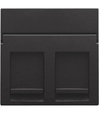 Niko afwerkingsset, Piano Zwart , tweevoudige datacontactdoos, 200-65200