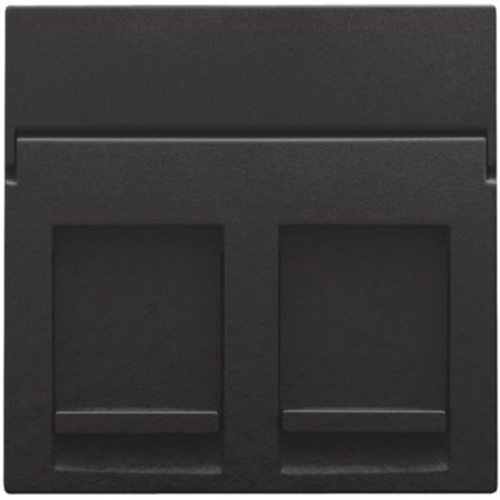 Niko afwerkingsset voor tweevoudige datacontactdoos kleur Piano Black / 200-65200