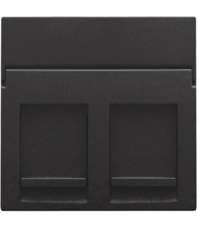 Niko afwerkingsset voor tweevoudige datacontactdoos kleur Piano Black / 200-65200