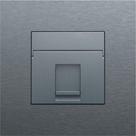 Niko afwerkingsset voor enkelvoudige datacontactdoos Alu Look Grey Steel 220-65100