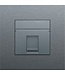 Niko afwerkingsset voor enkelvoudige datacontactdoos Alu Look Grey Steel 220-65100