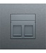 Niko afwerkingsset voor tweevoudige datacontactdoos kleur Alu Look Grey Steel / 220-65200