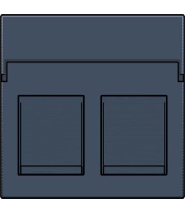 Niko afwerkingsset voor tweevoudige datacontactdoos kleur Alu Look Grey Steel / 220-65200