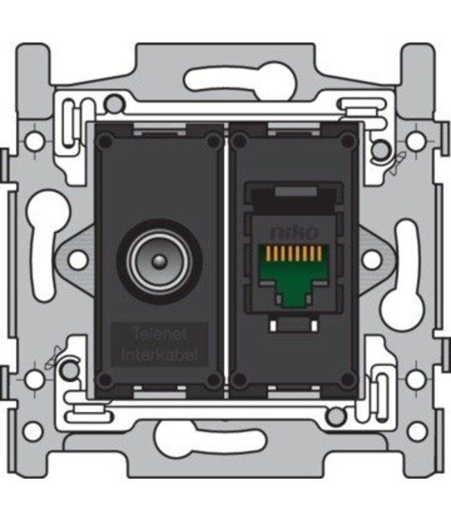 Niko Sokkel aansluiting TV/RJ45 UTP cat5e Niko 170-66158