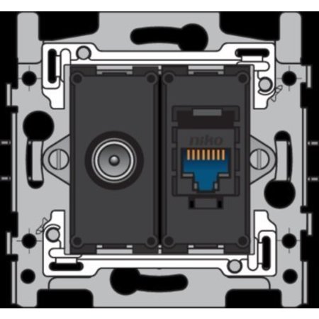 camouflage Overstijgen houd er rekening mee dat Sokkel aansluiting TV/RJ45 UTP Niko 170-65258 | My-Smarthome.be