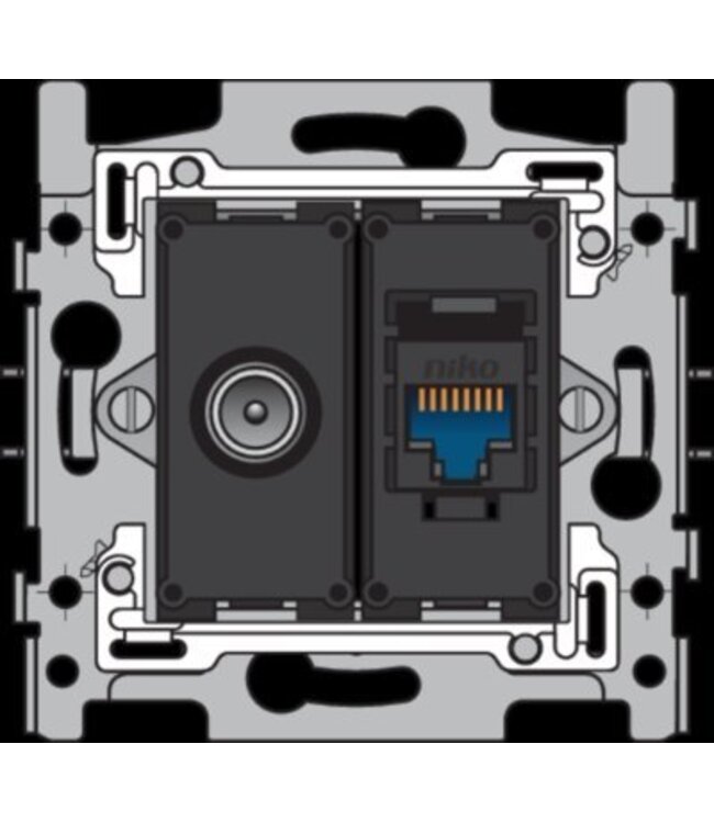 Niko Sokkel aansluiting TV/RJ45 UTP cat6 Niko 170-66258