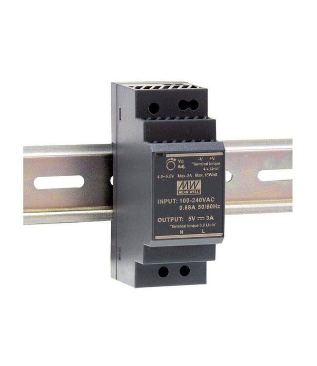 Meanwell 24VDC DIN rail voeding 30 Watt - 1.5A