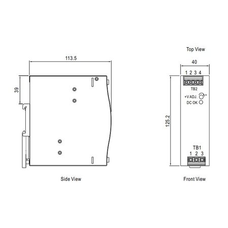 Meanwell 24VDC DIN rail voeding 150 Watt - 5.2A