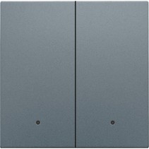 Dubbele afwerkingsset connected switch, Alu grey