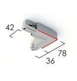 Eutrac 3-fase rail Eutrac Hoekverbinding, zwart, wit of grijs