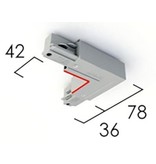 Eutrac 3-fase rail Eutrac Hoekverbinding, zwart, wit of grijs