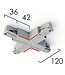 Eutrac 3-fase rail Eutrac X- verbinder met voeding, zwart, wit of grijs
