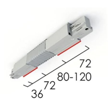 Eutrac 3-fase rail Eutrac flexibele koppeling, zwart, wit of grijs