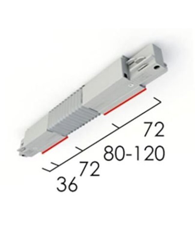 Eutrac 3-fase rail Eutrac flexibele koppeling, zwart, wit of grijs