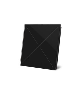 Velbus Edge Lit Mat zwart glas bediening, 4 toetsen