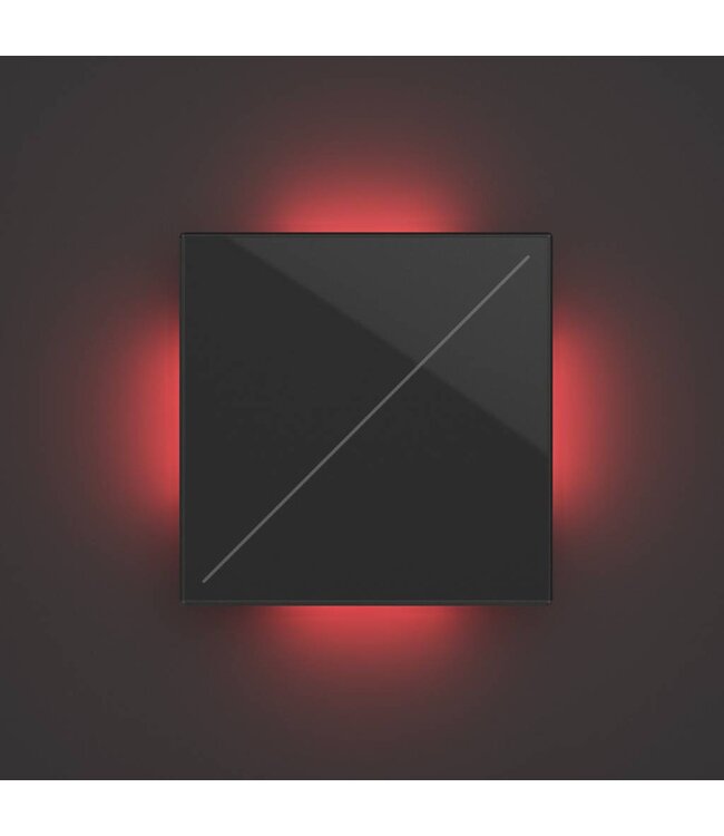 Velbus Velbus Edge Lit mat zwarte glazen bedieningsmodule  met 2 toetsen