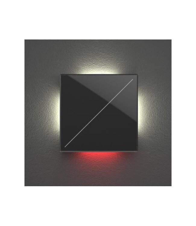 Velbus Velbus Edge Lit mat zwarte glazen bedieningsmodule  met 2 toetsen