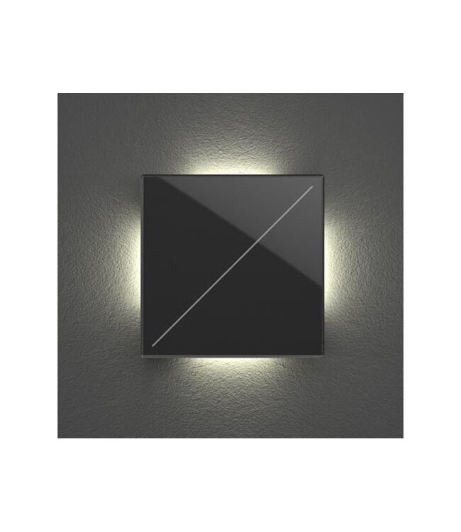 Velbus Velbus Edge Lit mat zwarte glazen bedieningsmodule  met 2 toetsen