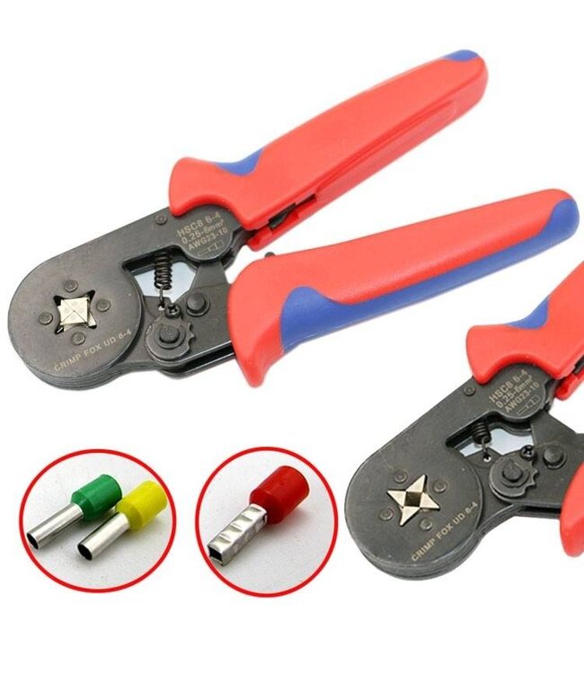 Krimptang voor adereindhulzen van 0.2 tot 6 mm2