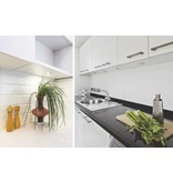 Extra platte inbouwspot voor keuken of badkamermeubel, wit