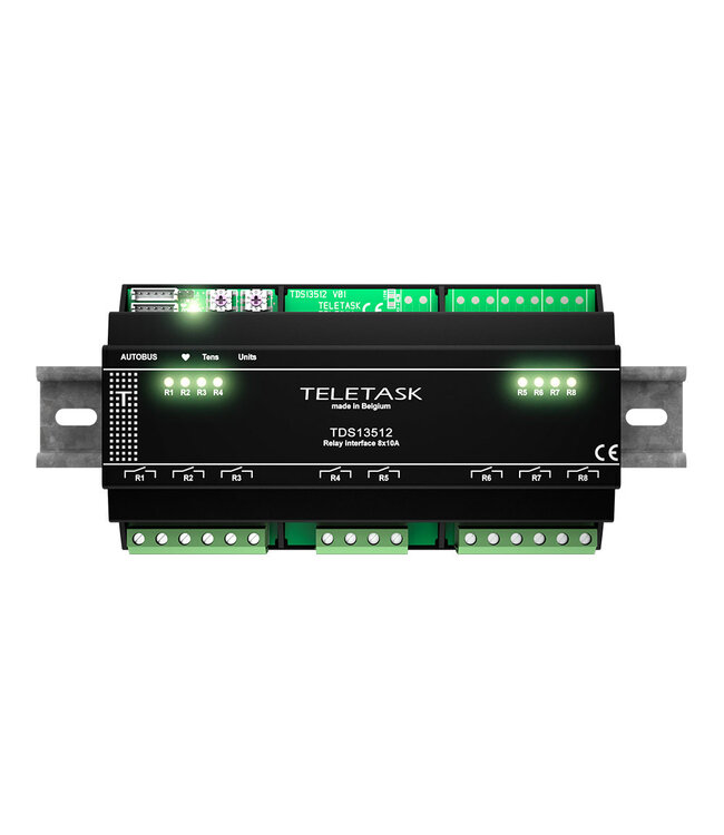 Teletask Teletask Relais interface 8 x 10A (met plug-in relays)