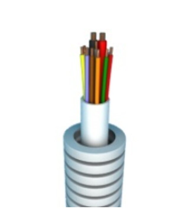 Flexibele buis 100m alarm kabel 4 x 0,22 + 2x0,75
