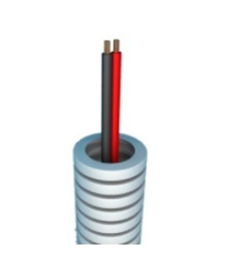 Flexibele buis met Luidsprekerkabel 2 x 0,75 - rol 50m