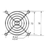 Rooster voor ventilator 80 x 80mm