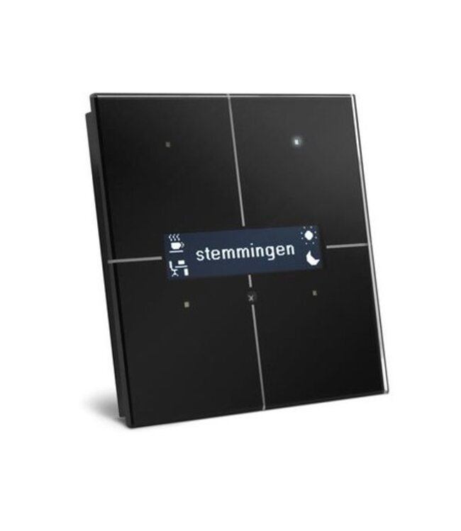 Velbus Velbus  zwarte glazen bedieningsmodule met oledscherm.