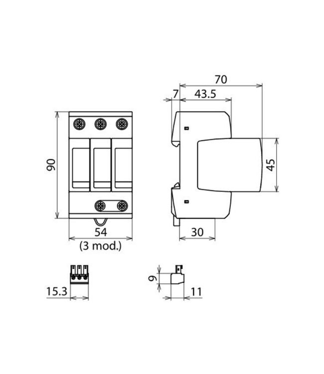 Dehn DHENgard Overspanningsbeveiliging 3-fasig net M TNC ACI 275 FM