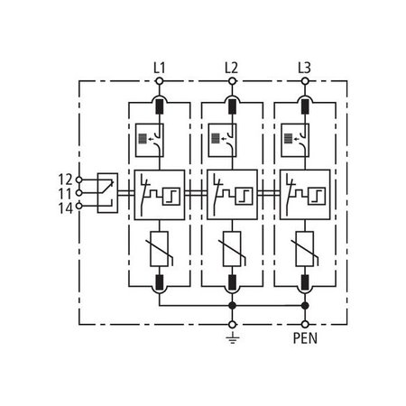 Dehn DHENgard Overspanningsbeveiliging 3-fasig net M TNC ACI 275 FM