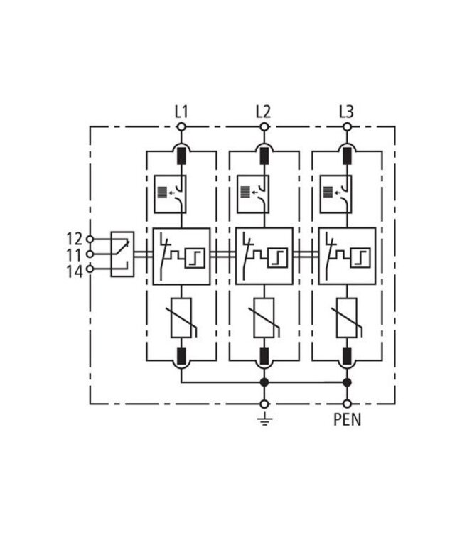Dehn DHENgard Overspanningsbeveiliging 3-fasig net M TNC ACI 275 FM