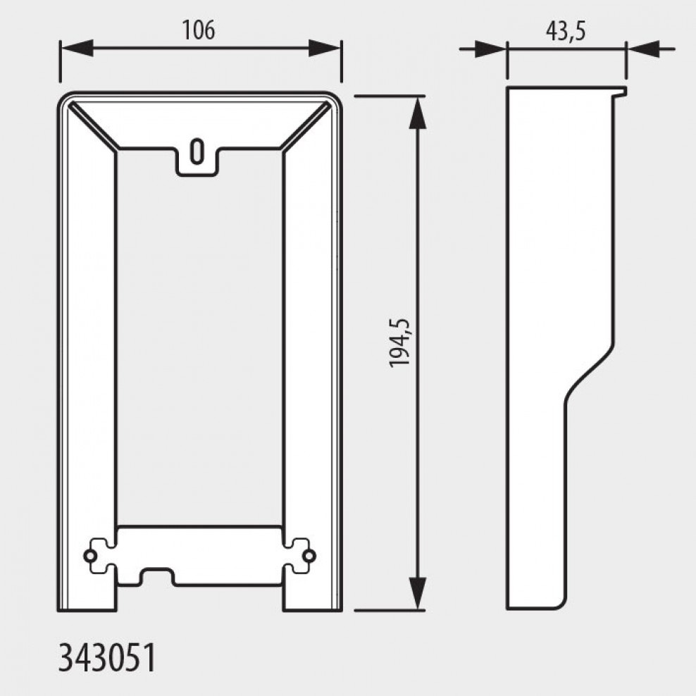 Custodia Angolo 45° Per Giradischi BTicino Linea 3000 - Supporto Murale Grigio Argento Custodia Giradischi Bticino