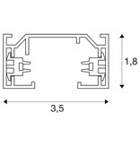 Eutrac 1-fase opbouwrail, zwart