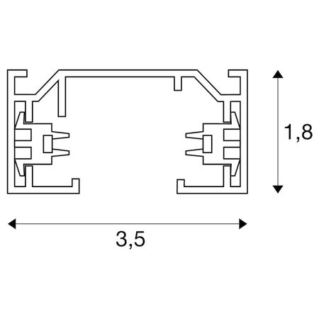 Eutrac 1-fase opbouwrail, zwart