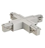 Eutrac 3-fase rail Eutrac X- verbinder met voeding, zwart, wit of grijs