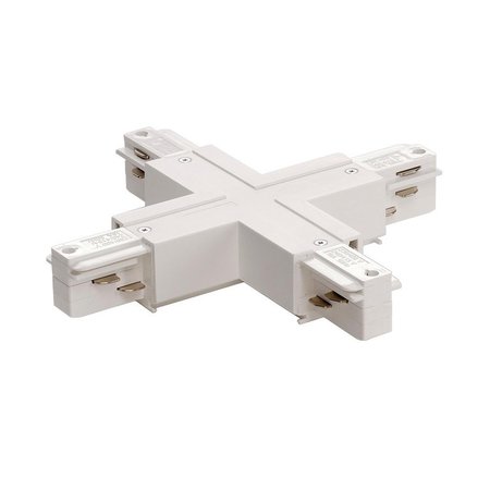 Eutrac 3-fase rail Eutrac X- verbinder met voeding, zwart, wit of grijs