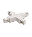 Eutrac 3-fase rail Eutrac X- verbinder met voeding, zwart, wit of grijs