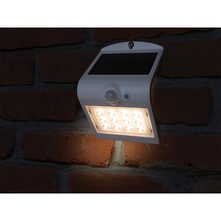 Perel LED Wandlamp op zonne-energie met sensor, 1.5Watt