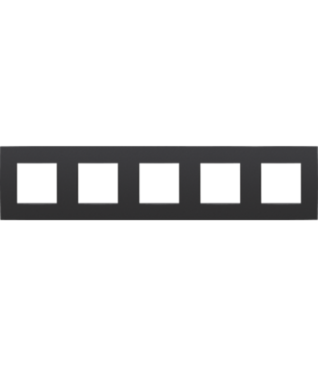 Niko Vijfvoudige afdekplaat horizontaal,  Intense zwart, 130-76005
