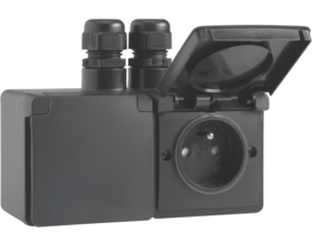 Niko Hydro zwart stopcontact kit