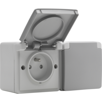 Niko Hydro stopcontact grijs kit