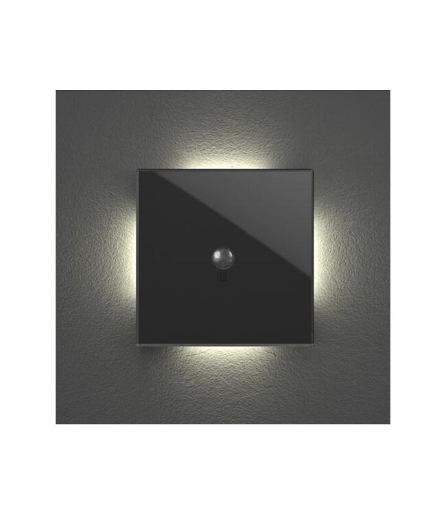 Velbus Edge lit bediening met bewegings- en schemersensor, zwart